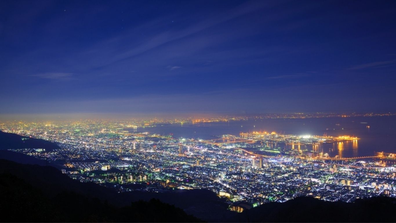 摩耶山掬星台からの神戸の夜景です