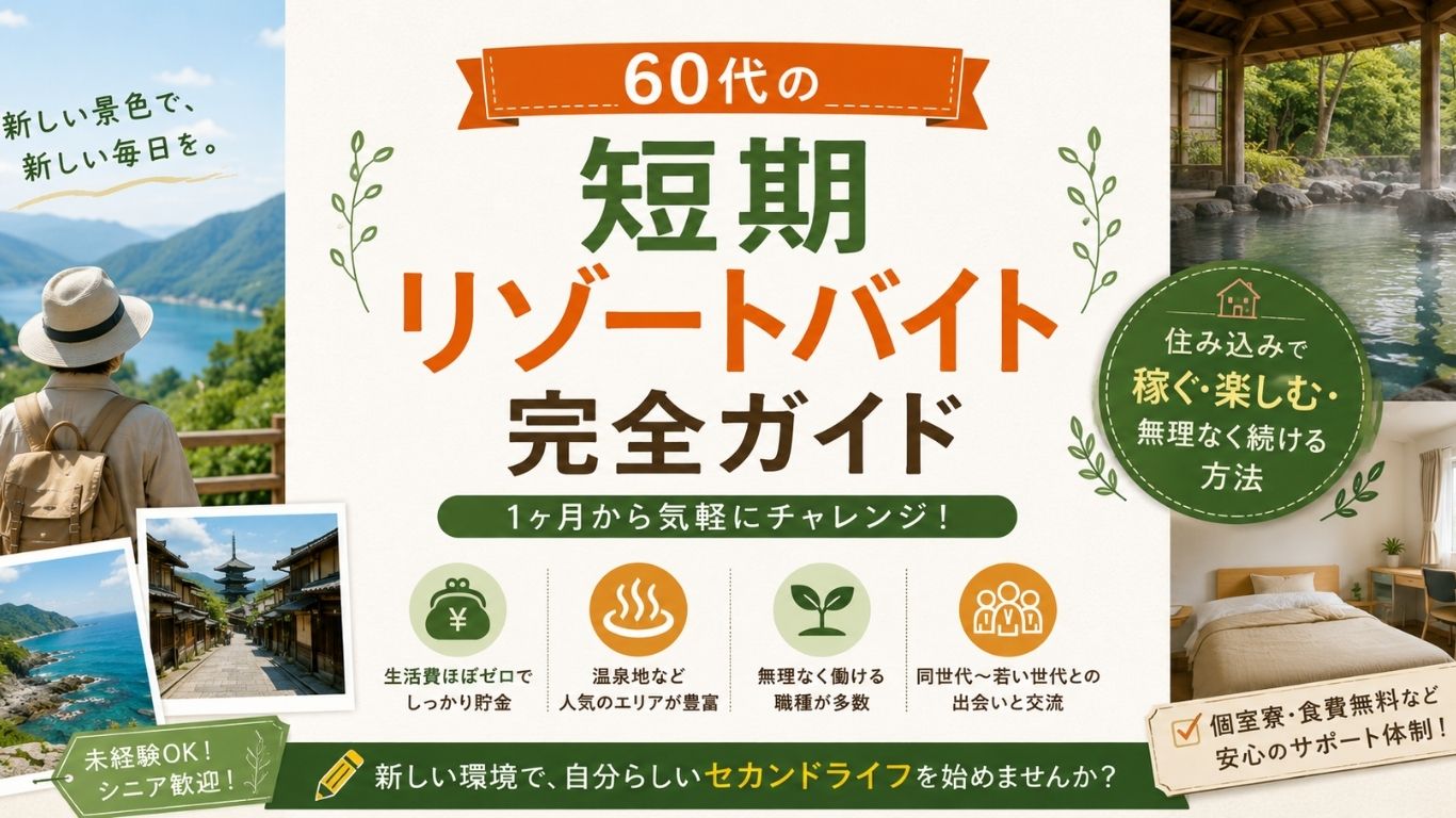 60代の短期リゾートバイト完全ガイド|住み込みで稼ぐ・楽しむ・無理なく続ける方法