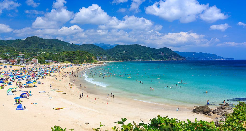 白浜大浜海水浴場！伊豆急下田駅よりバスで10分程度！