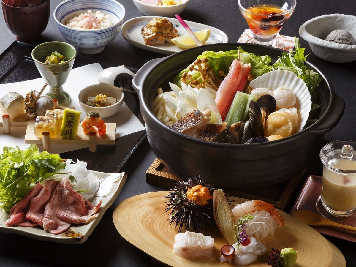 北海道の海の幸と山の幸を使ったお料理