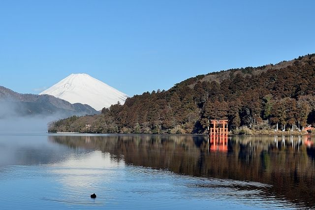 芦ノ湖と富士山