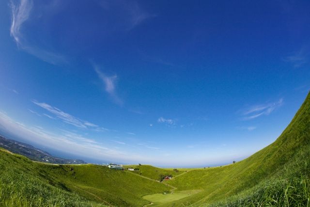 「大室山」山頂からの景色は絶景です