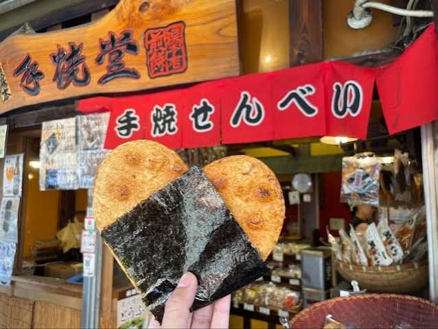 ハート型おせんべい