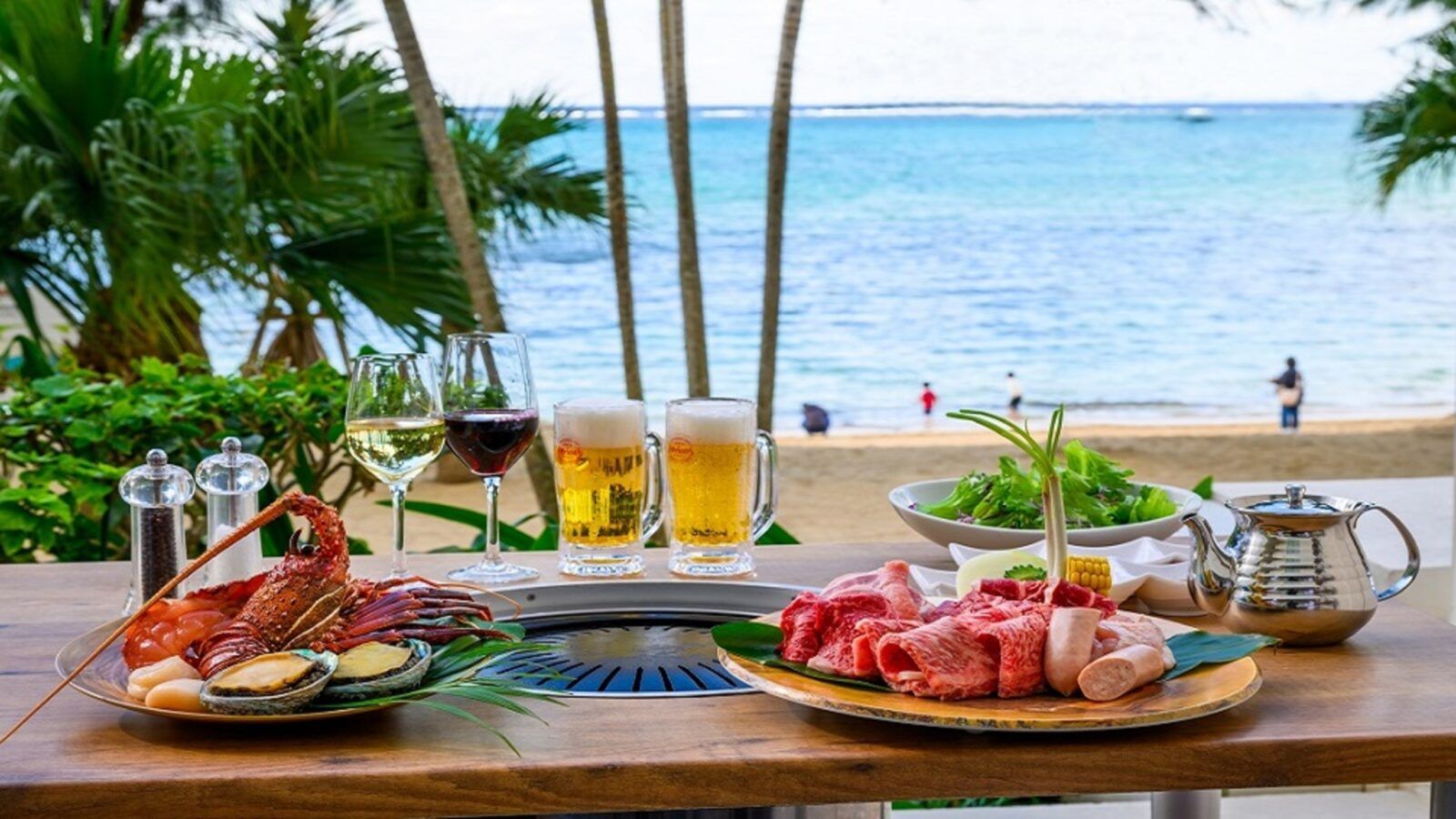 夜はBBQの提供も。