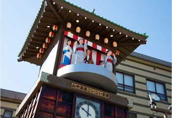 山中温泉映えスポット「からくり時計」
