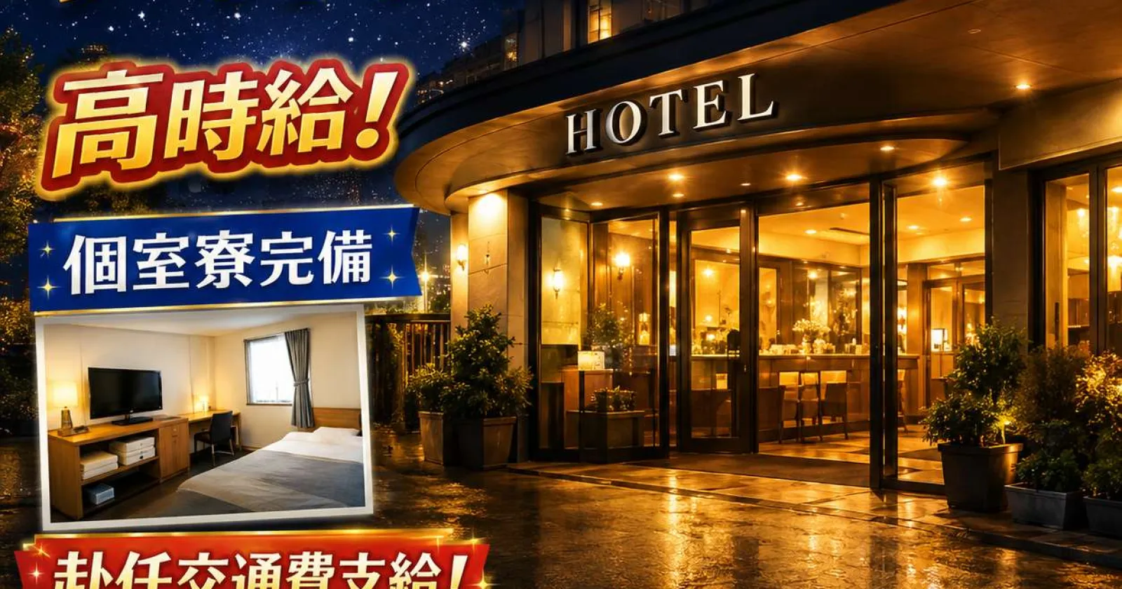 【出会いたくさん×温泉入浴無料×満了率100%】 人間関係良好で長期勤務者が多数!さらに今回は高時給でのご案内!