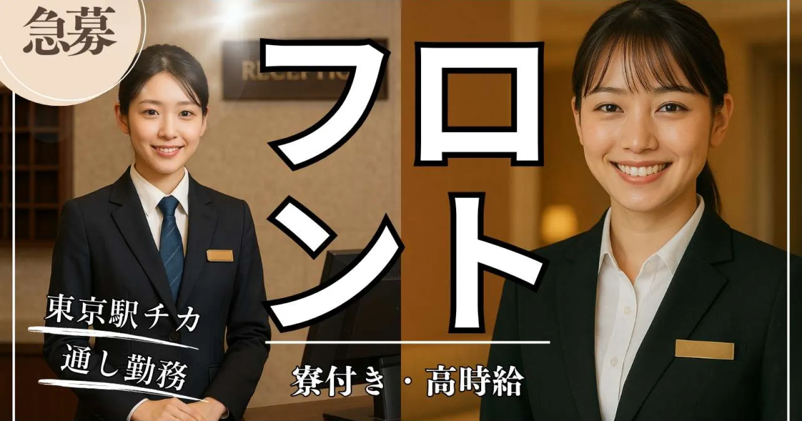 【食事あり×高時給×東京駅すぐ】和モダン空間で働く!ナイトフロントスタッフの募集!