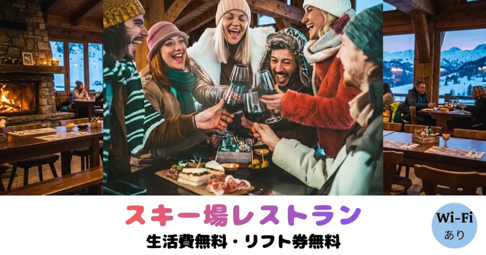 【リフト券付き】【生活費無料】休日も3食支給あり!