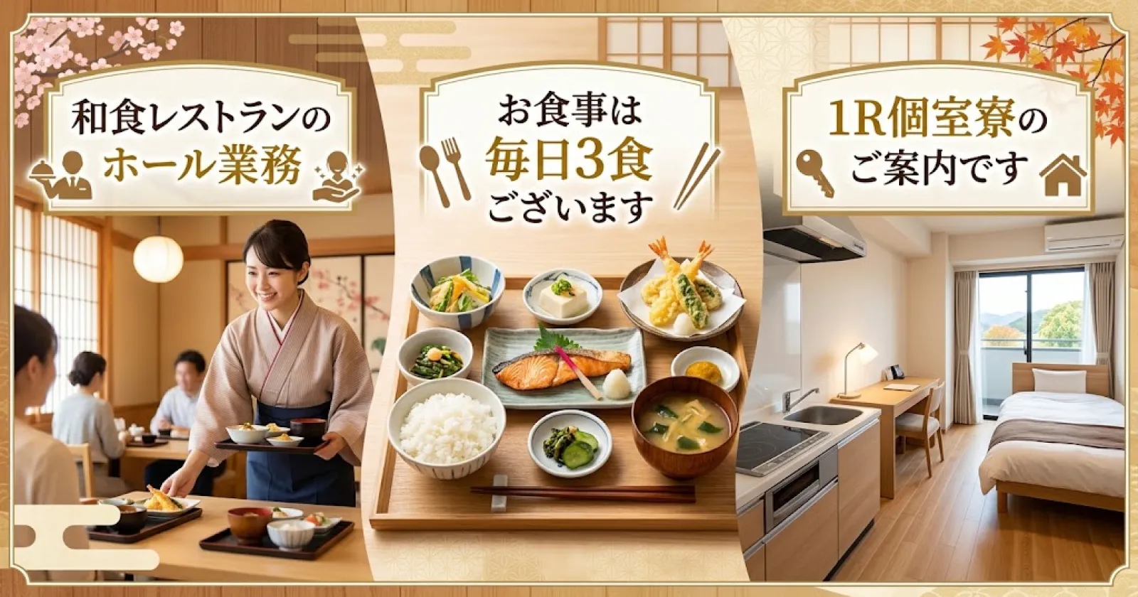 【休日も無料で食事支給】【ガッツリ稼げる】【寮キレイ】最高条件です!!!!