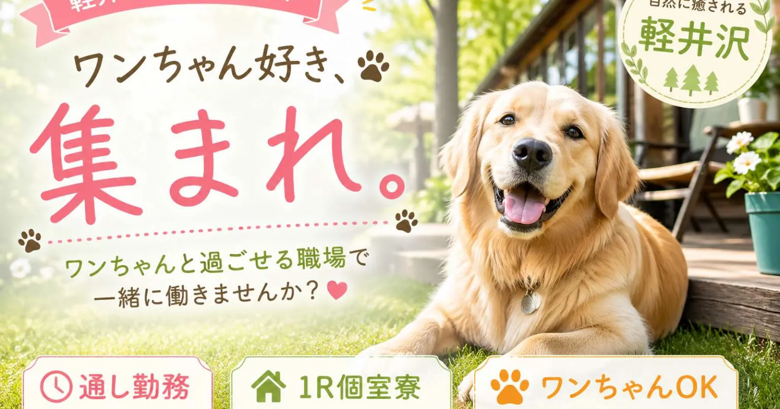 【施設送迎のお仕事】うれしい18時定時!【きれいな1R個室寮・通し勤務・周辺環境◎】人気の避暑地・軽井沢で働きませんか?
