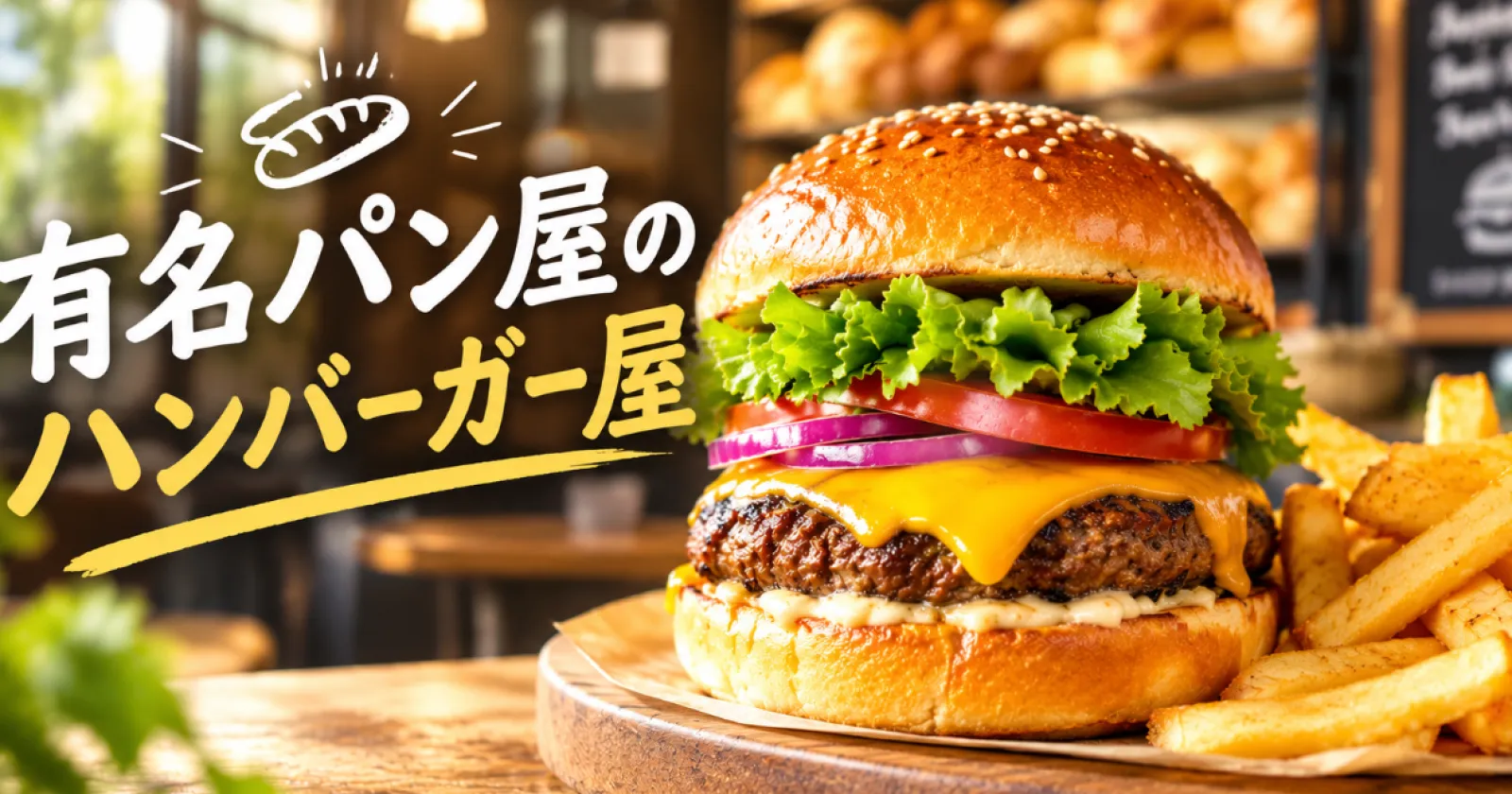 【ハンバーガー屋さん】通し勤務×有名パン屋のパンが食べ放題です!