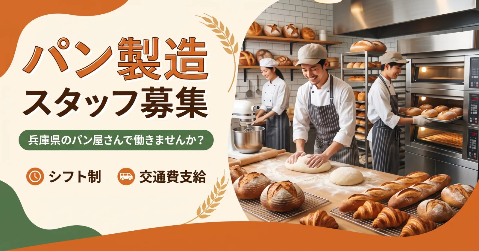 【パン製造の経験者限定】【1R個室寮×通し勤務】兵庫県のパン製造のレア求人!